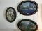 3 Pictures in Antique Oval Frames Lot