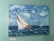 Oil on Canvas Painting of Sailboats Signed B Bennett