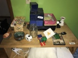 Large Qty Antique Chalk + Other Cabinet Items