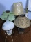 Group lot of vintage lamps inc. coffee grinder