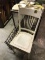 Vintage White Chair and Magazine Rack