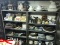 2 Shelves Plus Ceramic Items Lot