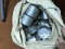 Antique Sack Filled with Old Tin Cups