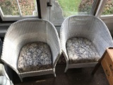 Pair Vintage Wicker Chairs