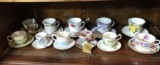 Shelf Lot of Teacups and Saucers
