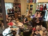 Hundreds of dolls + Doll Furniture Lot - HUGE!