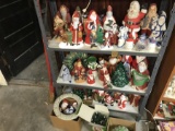 Huge Lot Christmas Items Mostly Ceramics, Lights