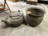 Cast Iron Pot and Kettle - Antique