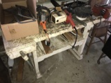 Antique White Wooden Work Bench