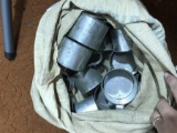 Antique Sack Filled with Old Tin Cups