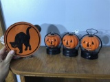 3 Halloween Lanterns and Tambourine