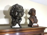 Pair of Ceramic Busts Washington and Mozart