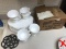 Milk Glass and Iron Trivet Lot