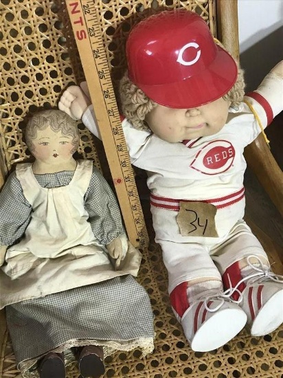 Cincinnati Reds Cabbage Patch Doll + Cloth Doll