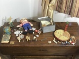 Group Lot Antique & Collectible Toys etc on Table