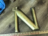 Antique large wooden letter N from Sign