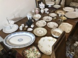 Table Top Contents Lot Antique China, Glass