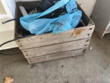 Wooden Crate with Contents - Drill, Wire etc