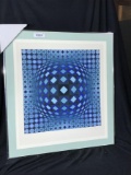 Vintage Ltd Edition Print Signed Victor Vasarely