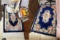 Two Vintage Asian Style Blue Rugs Carpets