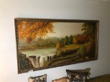 Large Sized Vintage Oil on Canvas Painting