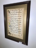 Large Framed Calligraphy Frank Marshall Davis Poem