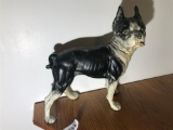 Antique Cast Iron Dog Door Stop Boston Terrier