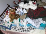 Quilt, Blankets, Plush items etc on Top of Bed