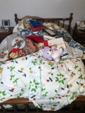 Bedding, Plush, Men's Dress Attire Items on Bed Lot