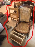 Four Antique Chairs Plus Magazine Rack