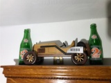 Wooden Car and Two Glass Pop Bottles 2 Way