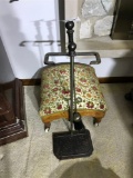 Antique Footstool and Fireplace Tools Holder