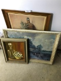 Group Lot Vintage Prints and Paintings