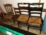 4 Antique Chairs Including Hitchcock Nice