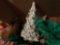 White Ceramic Light Up Christmas Tree w/Blue