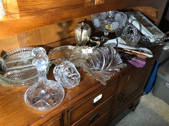 Group Lot assorted Crystal, Glass, Silver plate