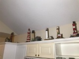 Group lot of lighthouse decorative items