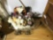 Antique Doll Stroller w/Cart and Group of Dolls