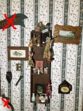 Group Lot Vintage & Antique Items on the Wall