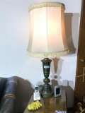 Pair of Vintage Green Lamps