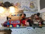 Group Lot Mickey Items on Shelf