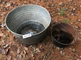 Galvanized Basin + WAPAK Cast Iron Cauldron Pot