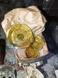 Large Lot Yellow Depression Glass - Two Boxes Full