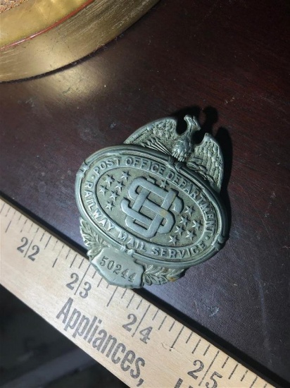 Railway Mail Service Post Office Dept Badge