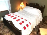 Antique Wooden Bed w/Mattress