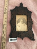 Folky Antique c. 1900 Cabinet Card Photo Frame