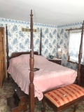 Antique Four Poster Bed w/Fancy carvings