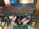 Antique Spinet Desk w/Mail Slots Old Blue Paint