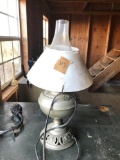 Antique electrified Oil Lamp w/Shade Nice