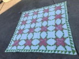 Large Early Antique Hand Stitched Quilt